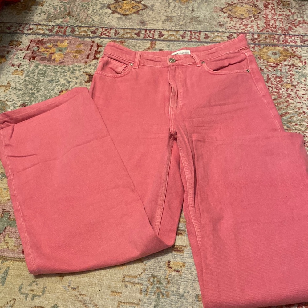 Pink Zara Wide Leg Jeans